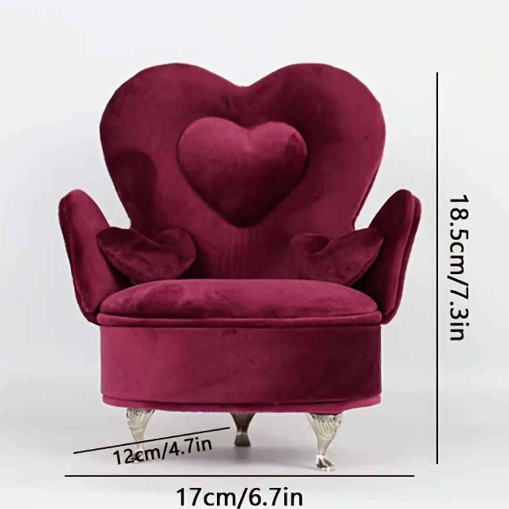 Jewelry Organizer Furniture-Style Chair. Pink Plush with Cushions. - Picture 9 of 9